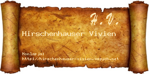 Hirschenhauser Vivien névjegykártya